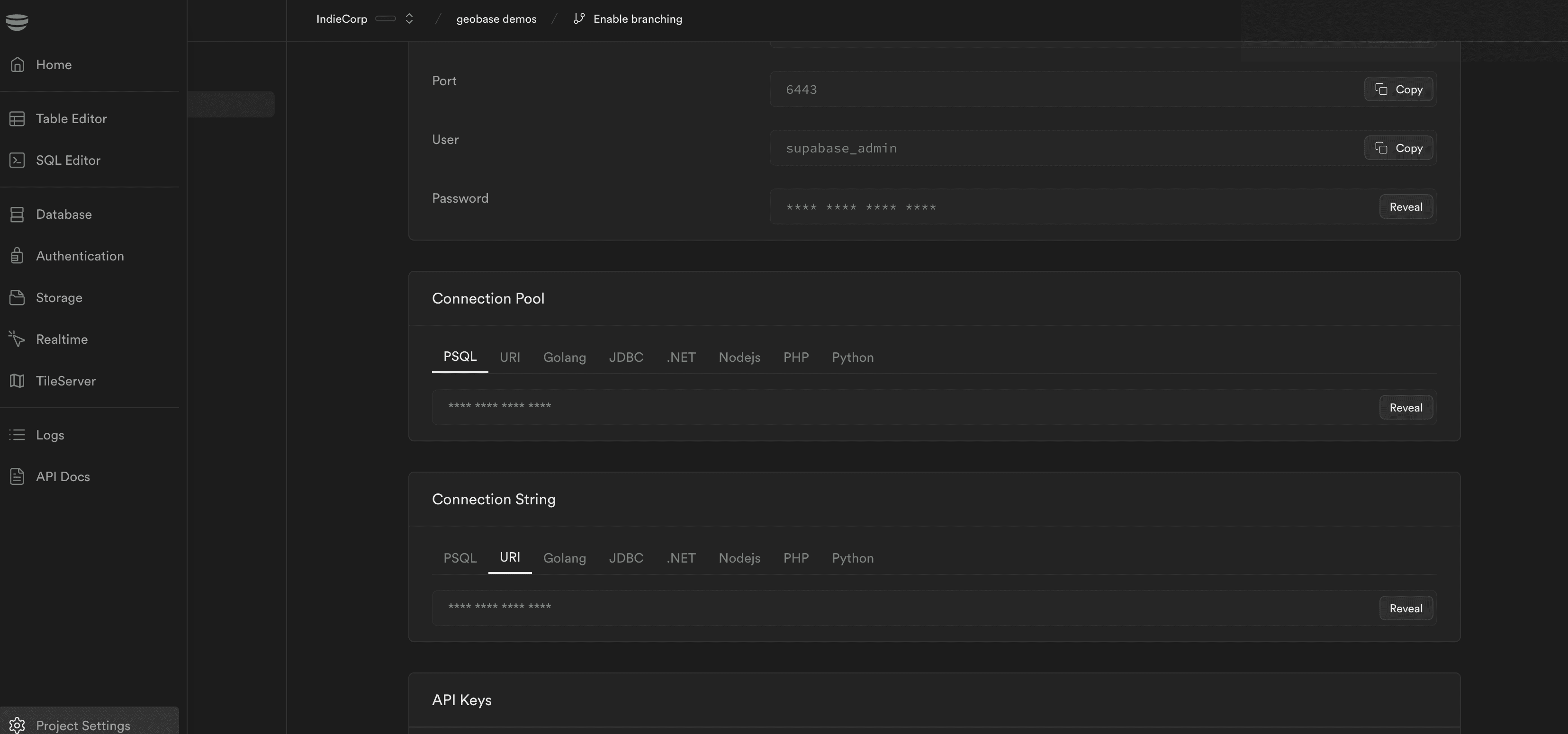 connection string